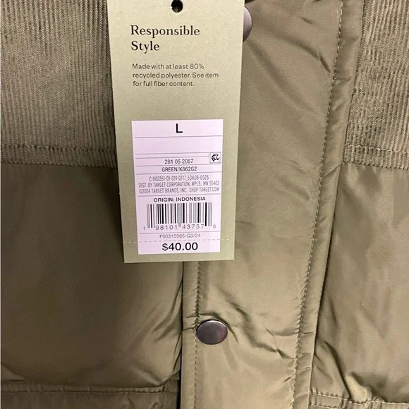 Goodfellow & Co Olive Green Puffer Vest - Picture 10 of 11